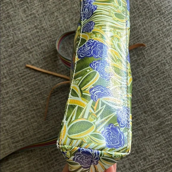 Consuela Green and Blue Crossbody Bag with Tropical Print - Picture 5 of 8